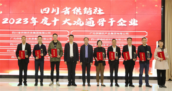 四川省棉麻集團(tuán)有限公司相關(guān)單位和個(gè)人榮獲四川省供銷社“2023年度十大流通骨干企業(yè)、最美供銷人”榮譽(yù)獎(jiǎng)項(xiàng)